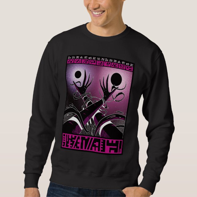 Alien Cosmic Hands Galaxy Space Sweatshirt (Front)