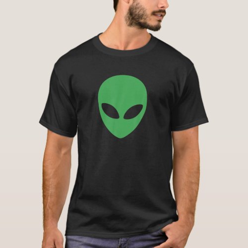 Alien Costume Green Alien Head Face 90S Aesthetic T_Shirt
