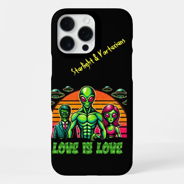 Alien Couple in Galactic Affection Iphone Case (Back)