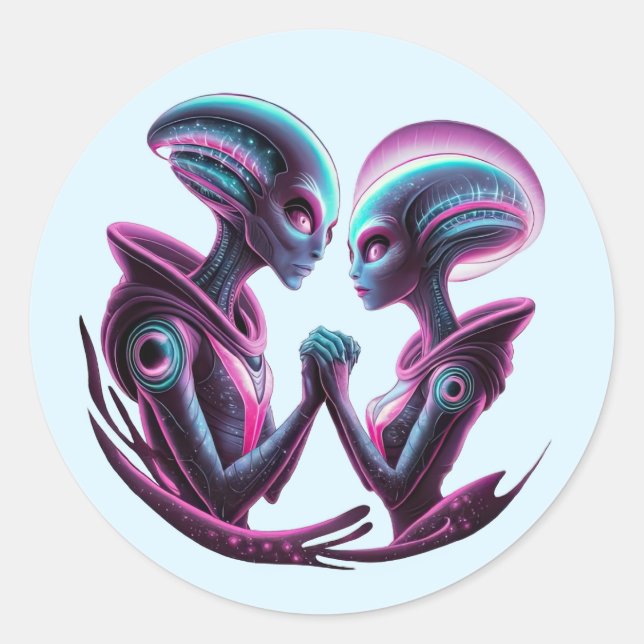 Alien Couple Stickers (Front)