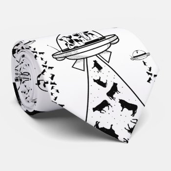 Alien Cow Abduction Neck Tie by earlykirky at Zazzle