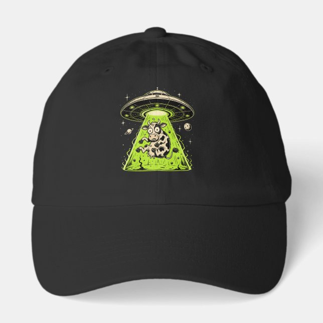 Alien Cow Abduction Weirdcore Surreal Hat (Front)