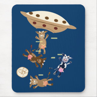 Alien cow abductions mouse pad