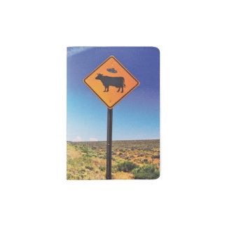 Alien Cow Sign Passport Holder