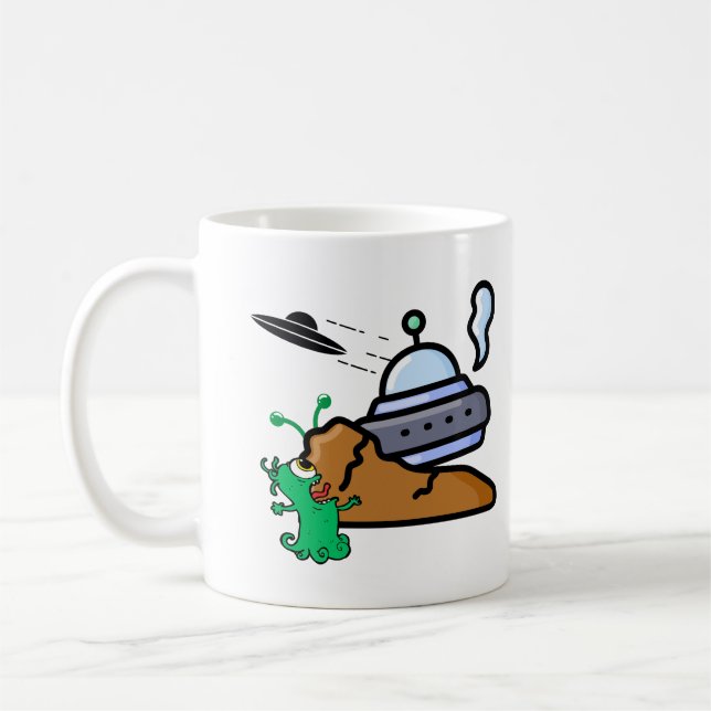 Alien Crash Landing Retro.w Coffee Mug (Left)