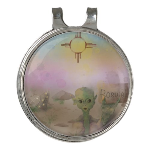 Alien Crash spaceship Roswell New Mexico  Golf Hat Clip