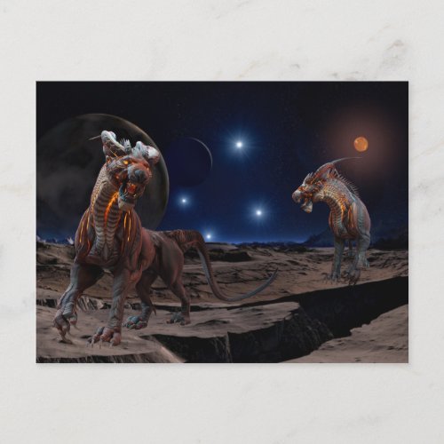 Alien Creature Planet Scary Postcard