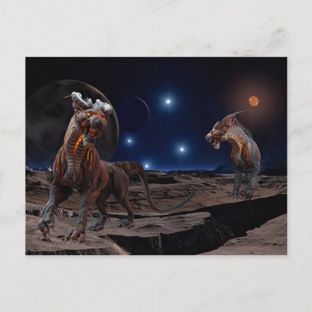 Alien Creature Planet Scary Postcard (Front)