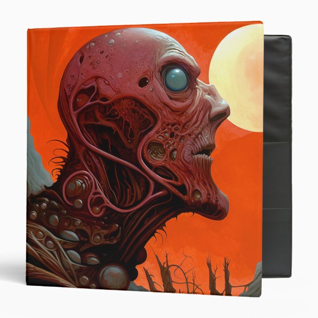 Alien Creature Sci-fi Horror Art 3 Ring Binder (Front/Inside)