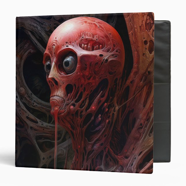 Alien Creature Sci-fi Horror Art 3 Ring Binder (Front/Inside)