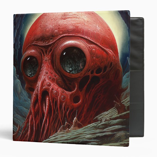 Alien Creature Sci-fi Horror Art 3 Ring Binder (Front/Inside)