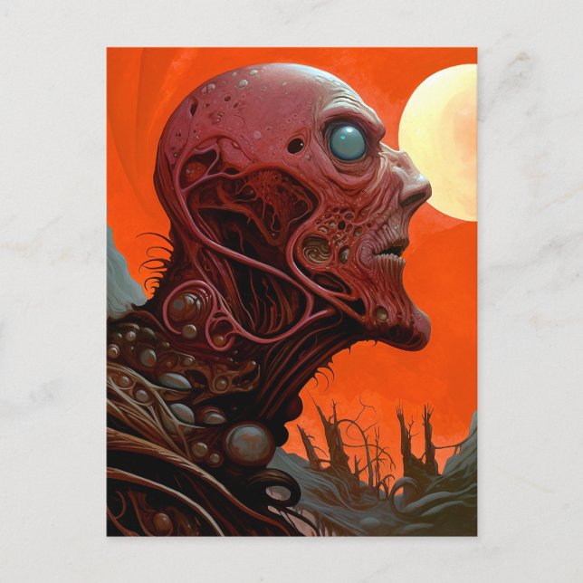 Alien Creature Sci-fi Horror Art Postcard (Front)