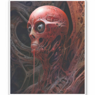 Alien Creature Sci-fi Horror Art Sticker