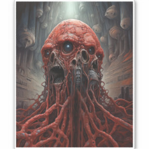 Alien Creature Sci-fi Horror Art Sticker