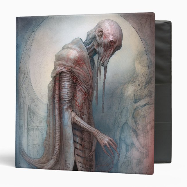 Alien Creature Science Fiction 3 Ring Binder (Front/Inside)