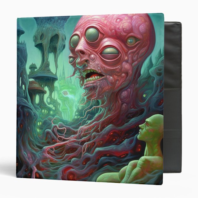 Alien Creature Surreal Horror Art 3 Ring Binder (Front/Inside)