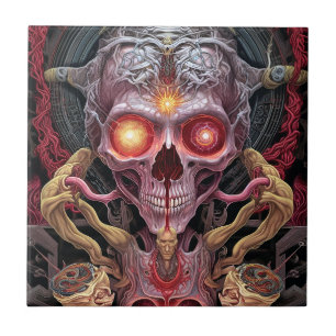 Alien Creature Surreal Horror Art Ceramic Tile