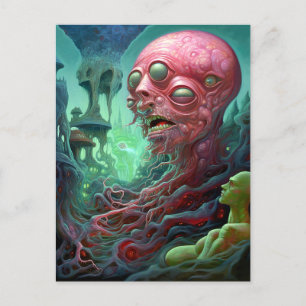 Alien Creature Surreal Horror Art Postcard