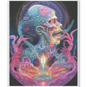 Alien Creature Surreal Horror Art Sticker