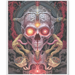 Alien Creature Surreal Horror Art Sticker