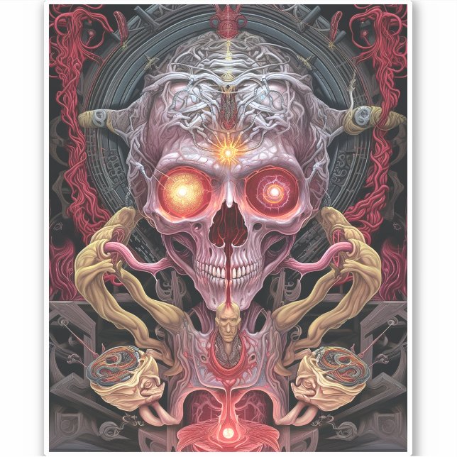 Alien Creature Surreal Horror Art Sticker (Front)