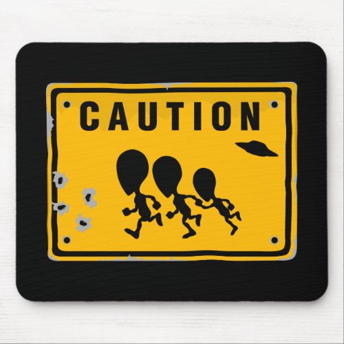 Alien Crossing Sign Mouse Pad