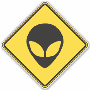 Alien Crossing Sticker