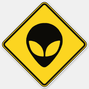 Alien Crossing Sticker
