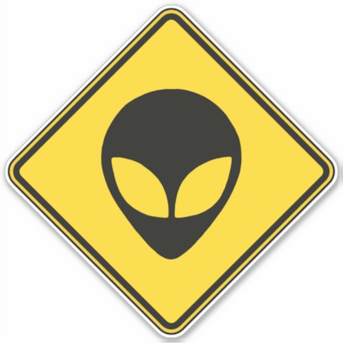 Alien Crossing Sticker