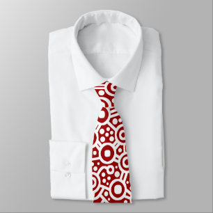 Alien Curcuit Abstract II - White on Maroon Neck Tie