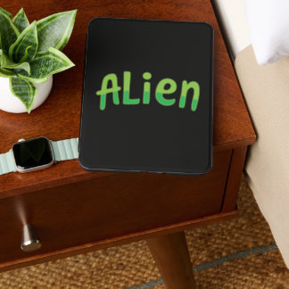 Alien Cute Playful Space Alien Green Typography Kindle Cover