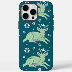 Alien Deer Folk Art Whimsical Green Fawn iPhone 16 Pro Max Case