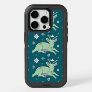 Alien Deer Folk Art Whimsical Green Fawn iPhone 15 Pro Case