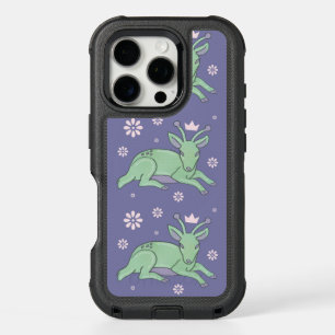 Alien Deer Folk Art Whimsical Green Fawn iPhone 16 Pro Case