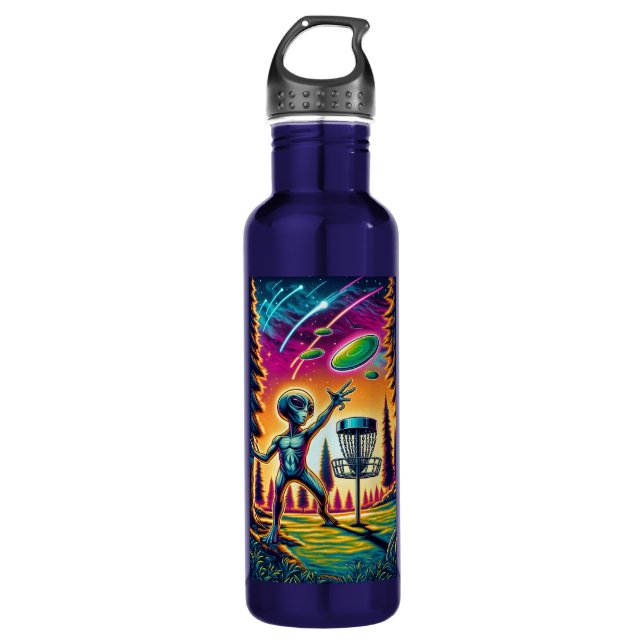 Alien Disc Golf Stainless Steel Water Bottle (Front)