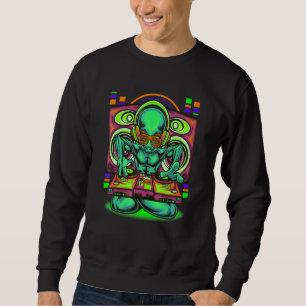Alien Dj Inspired Alien Turntables Related Ufo Hou Sweatshirt