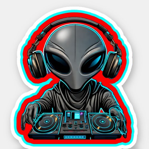 Alien DJ Sticker