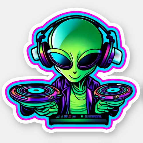 Alien DJ Sticker