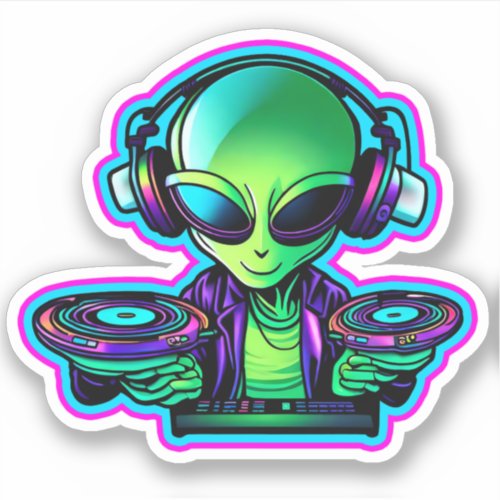 Alien DJ Sticker