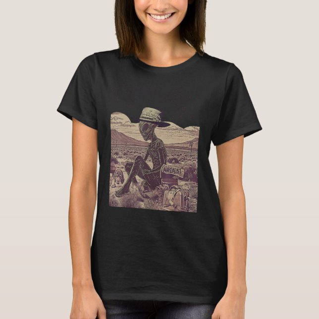 Alien & Dog Cool Sci Fi Area 51 Graphic One Friend T-Shirt (Front)