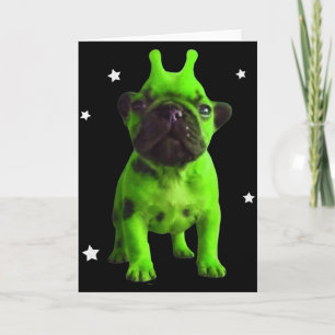 Alien Dog Meme Retro Silly Dog Vintage Space Pibbl Card
