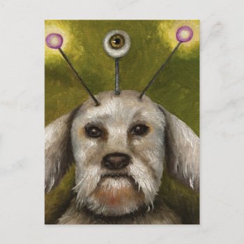 Alien Dog Postcard by paintingmaniac at Zazzle
