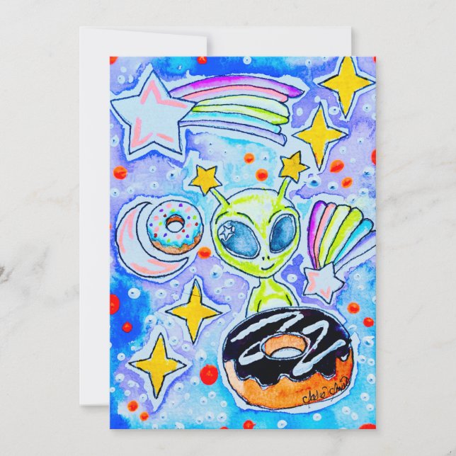 Alien donut invitation (Front)