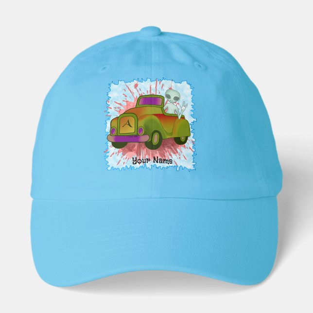 Alien Driving Car  hat (Front)