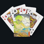 Alien Drummer Playing Cards<br><div class="desc">Alien Drummer drumming away</div>