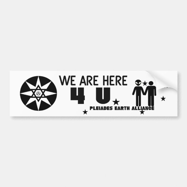 Alien Earth Alliance *We are here 4 U* Bumper Sticker (Front)