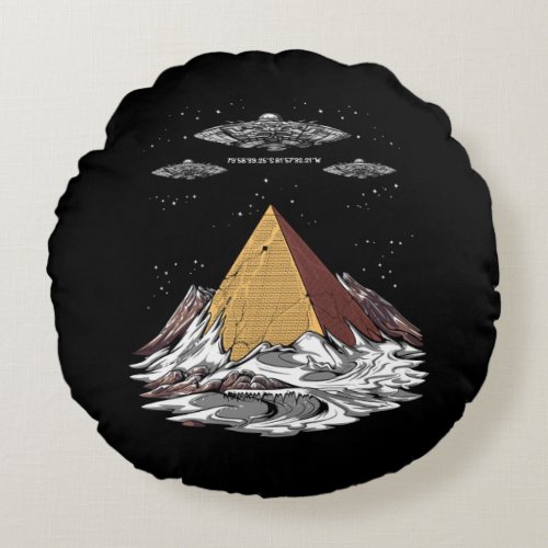 Alien Egyptian Pyramids Antarctica Conspiracy Round Pillow