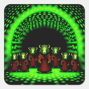 Alien Emissary's Coming Through Portal Square Sticker