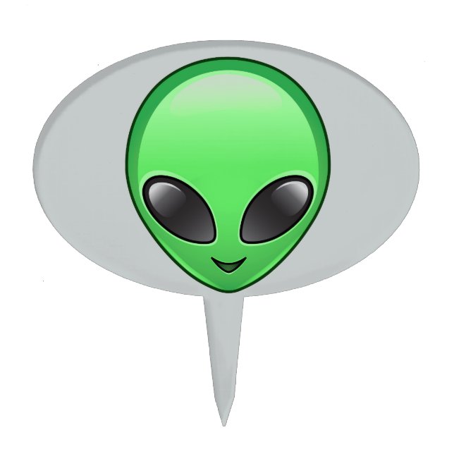 alien emoji cake topper (Front)