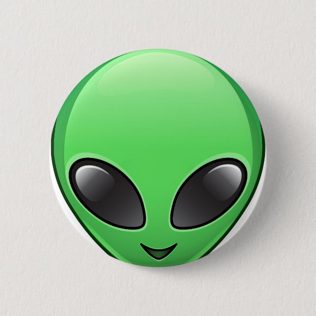 alien emoji pinback button (Front)